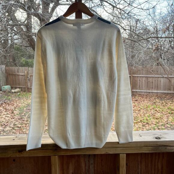 Geoffrey Beene Men's Cream And Grey Argyle Pullover Sweater Size L. NEW - Picture 2 of 8